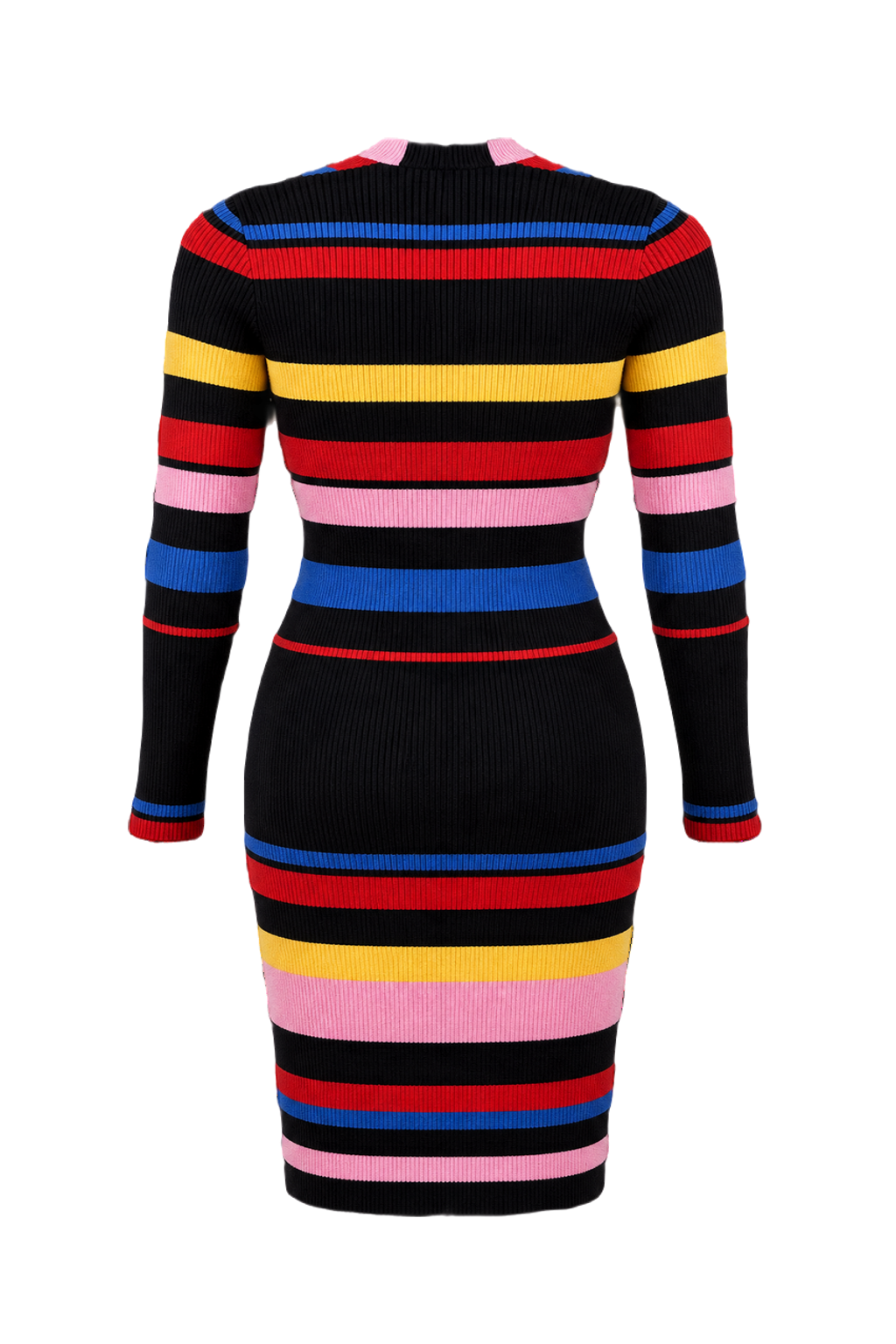 1970s Black Knit Dress - Back View