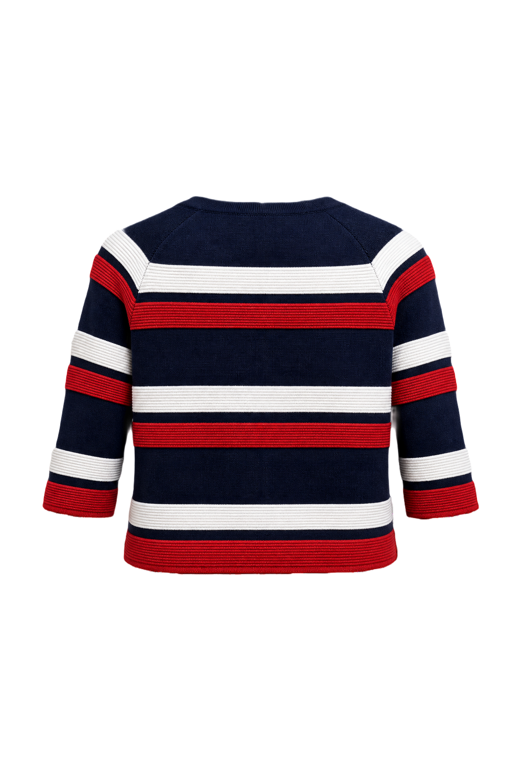1970s Navy Blue Cotton Blend Cardigan - Back View