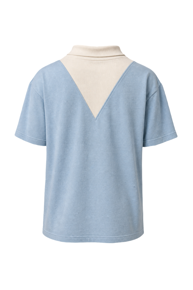 1970s Light Blue Cotton Blend Sweater - Back View