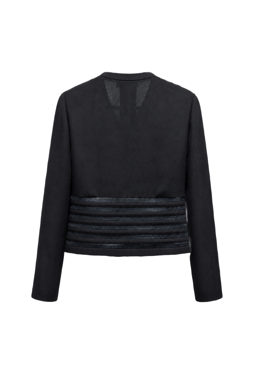 1980s Black Wool Blend Blazer - Back View