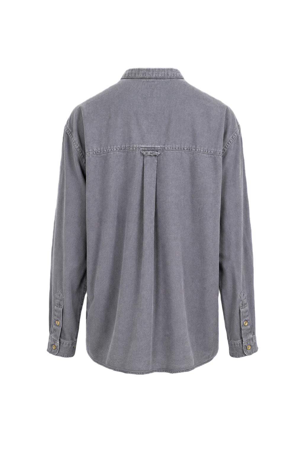 1990s Light Blue Cotton Denim Shirt - Back View
