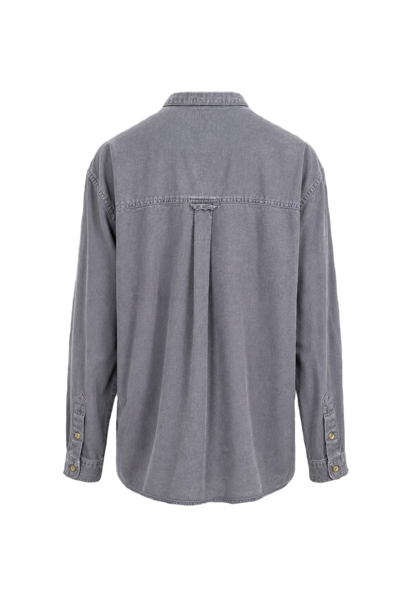 1990s Light Blue Cotton Denim Shirt - Back View