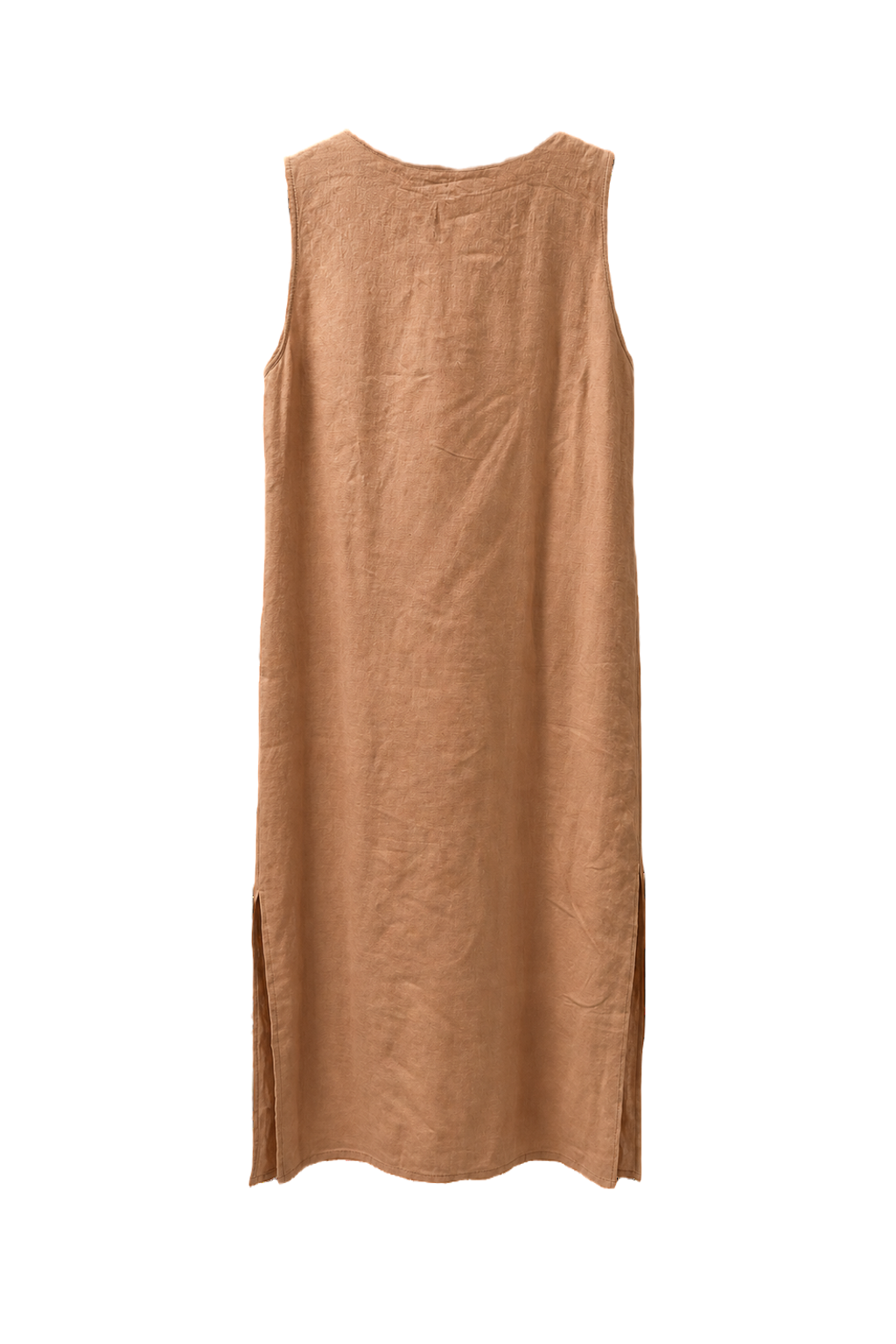 1970s Peach Linen Shift Dress - Back View