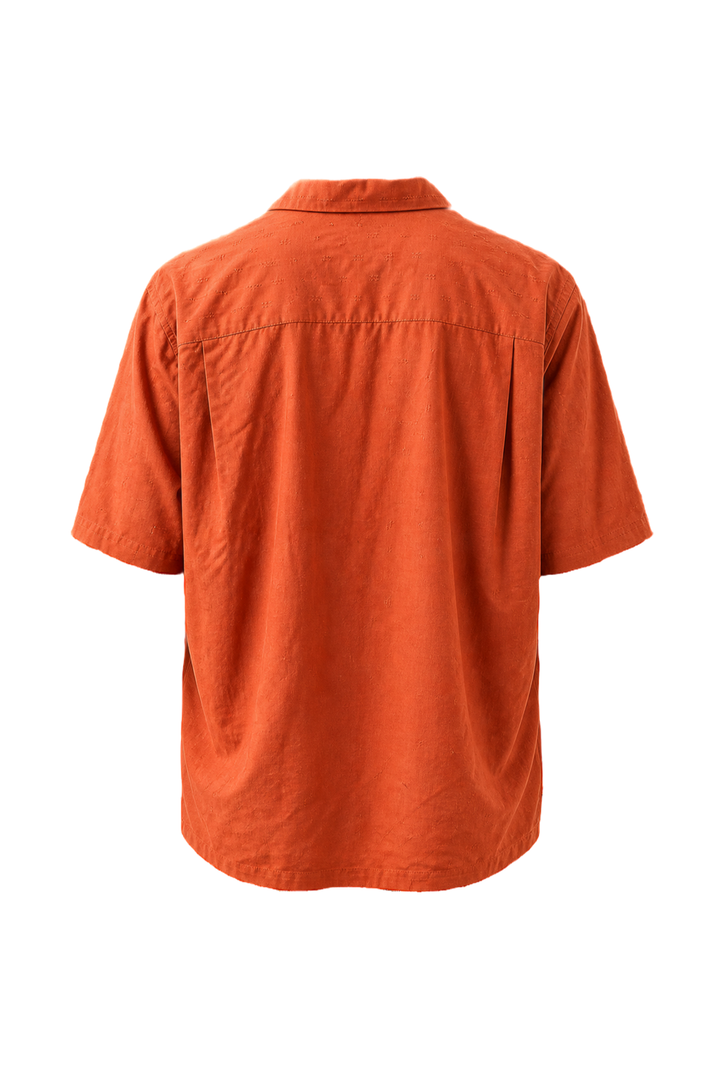 1970s Orange Cotton Blend Camp Collar Shirt - Back View