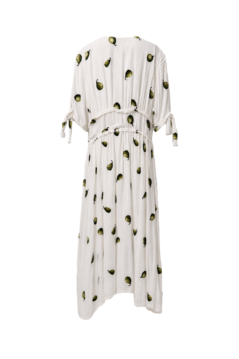 1970s White Cotton Blend Midi Dress - Back View