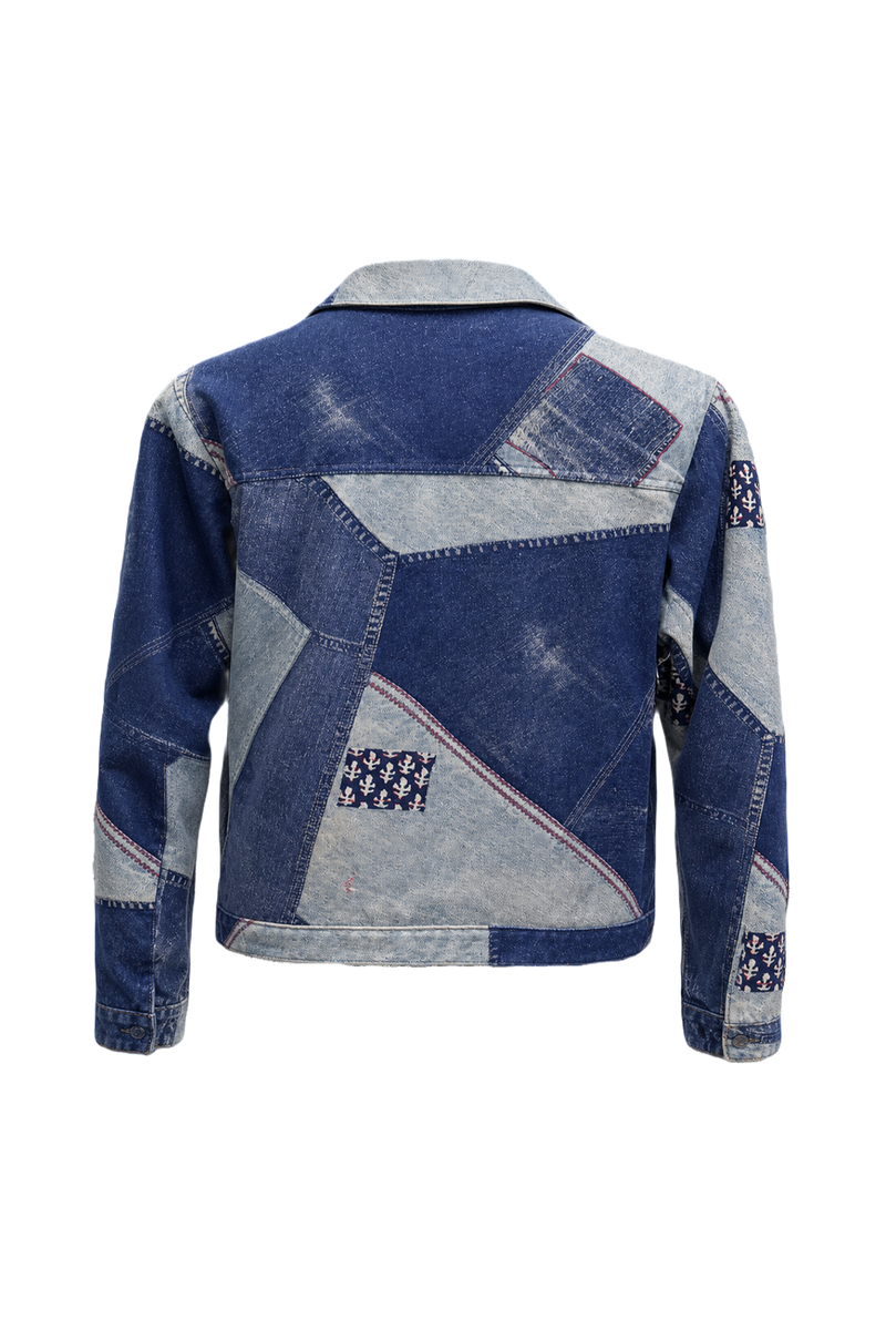 1990s Blue Denim Jacket - Back View