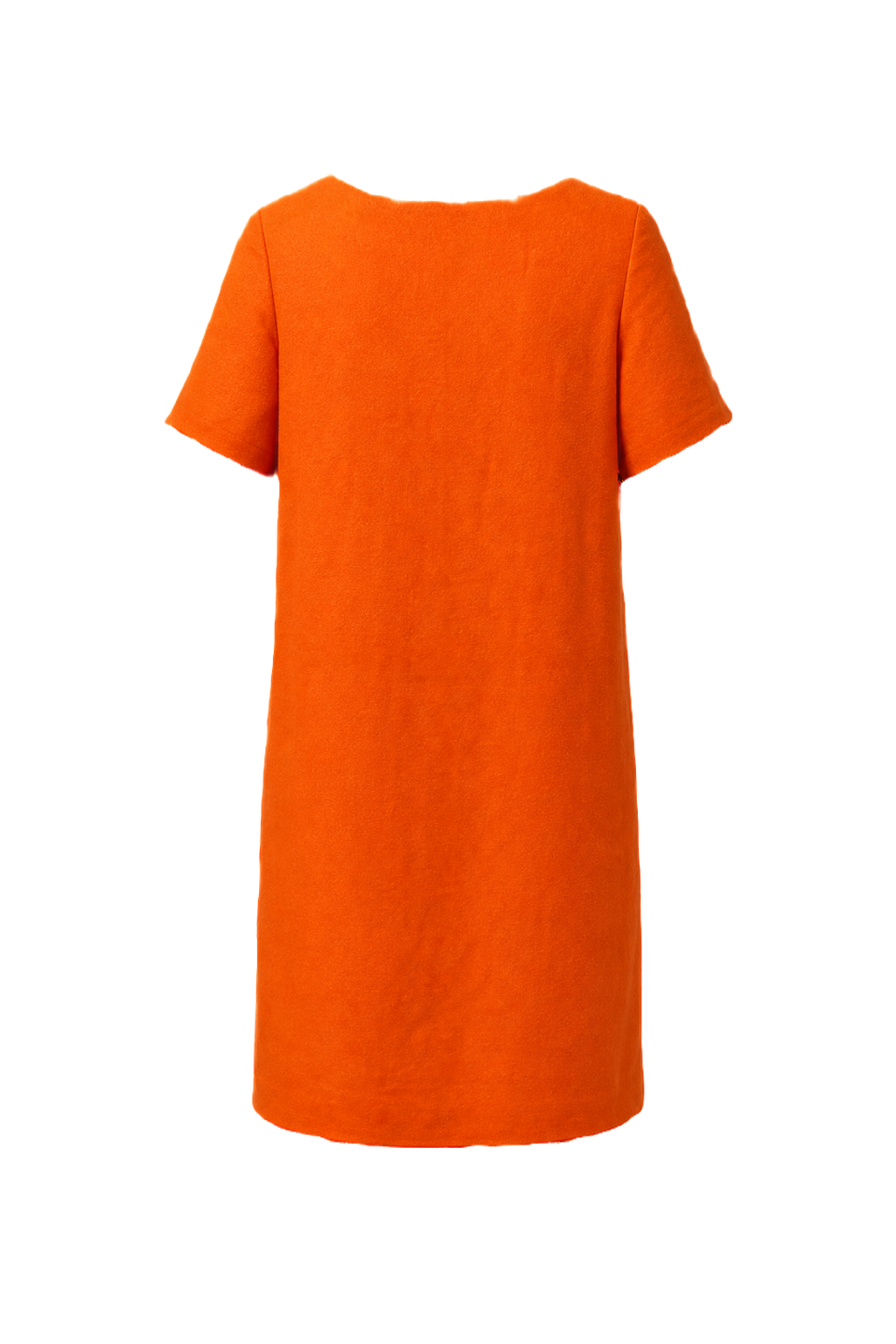 [1970s] Bright Orange Cotton Blend Shift Dress - Back View