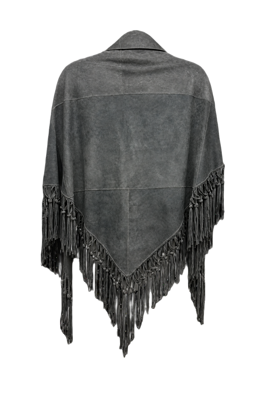 1970s Gray Suede Cape - Back View
