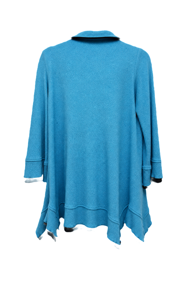 1980s Light Blue Wool Blend Jacket - Back View