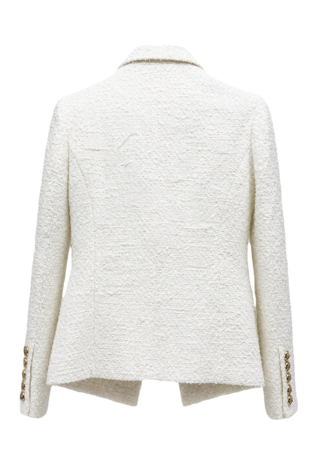 1970s Ivory Synthetic Blend Blazer - Back View