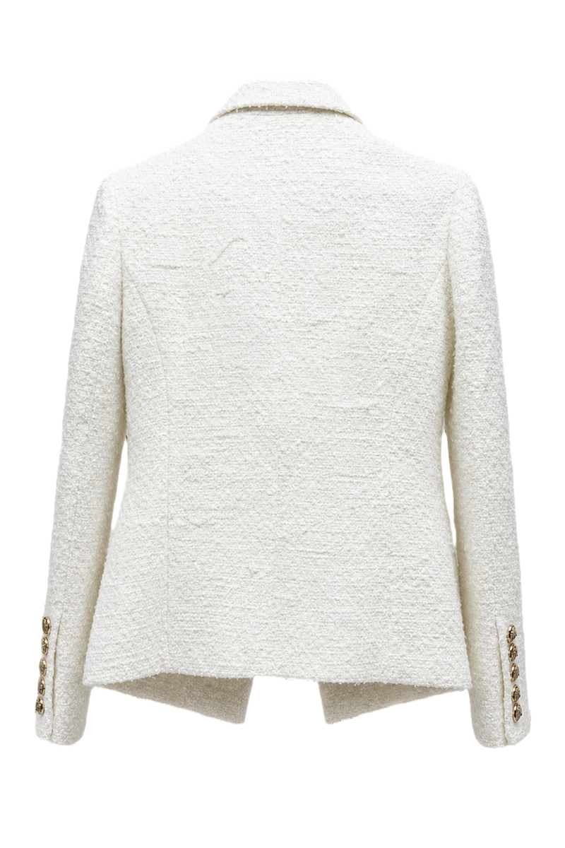 1970s Ivory Synthetic Blend Blazer - Back View