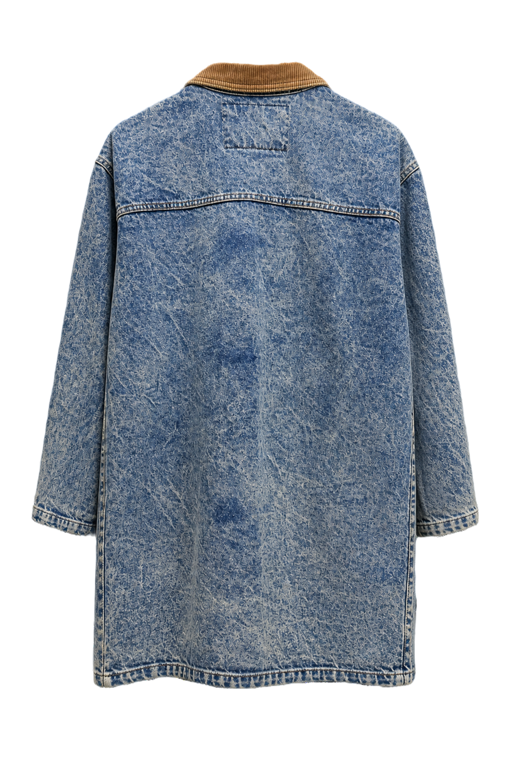 1970s Light Blue Denim Coat - Back View