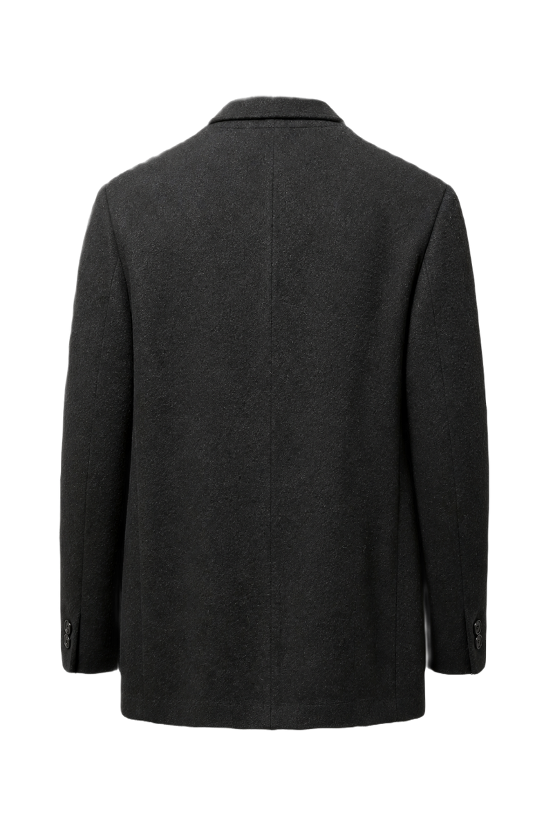 1990s Black Wool Blend Blazer - Back View