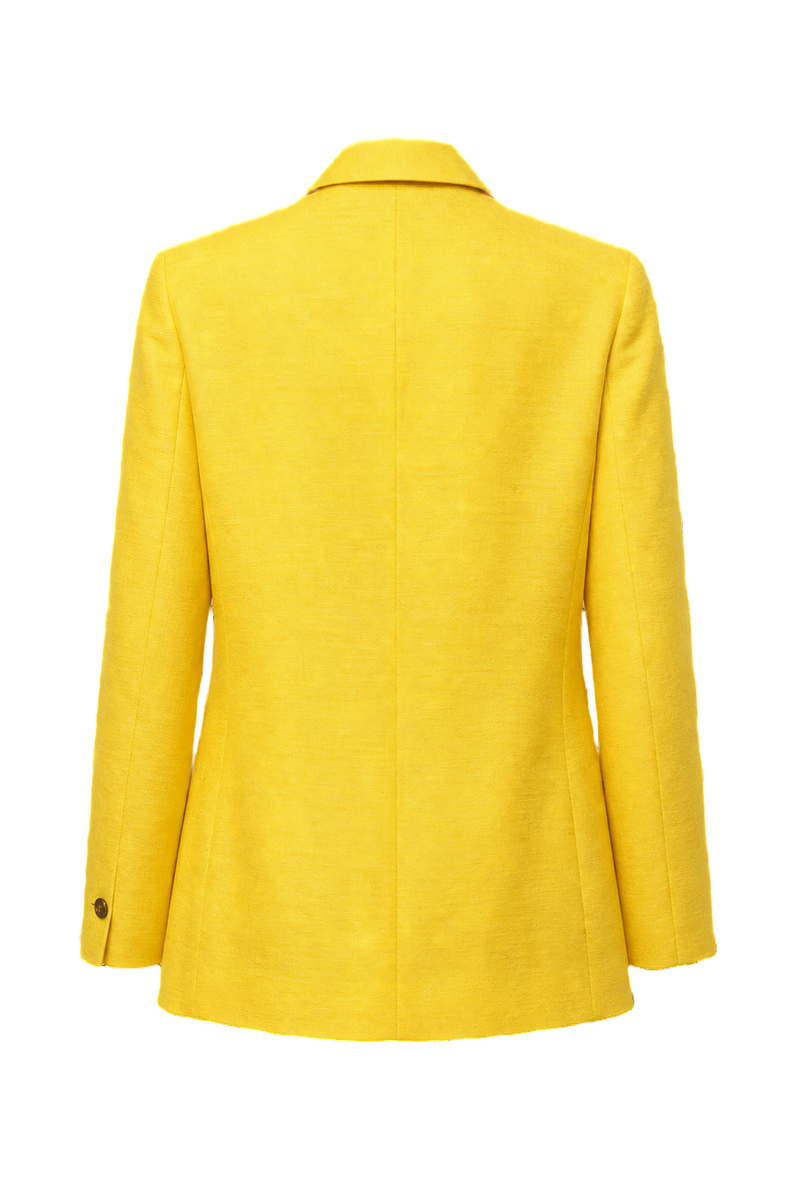 1970s Yellow Synthetic Blend Blazer - Back View