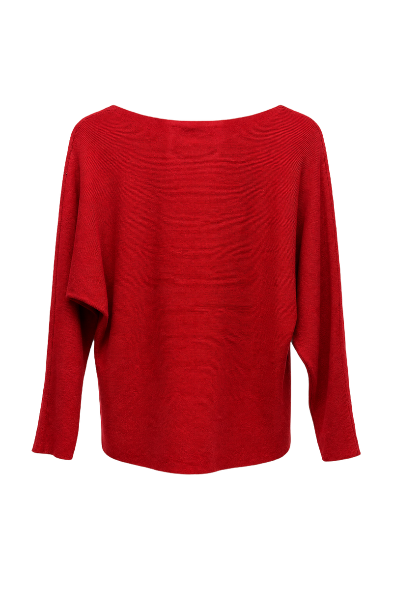 1990s Red Synthetic Blend Sweater - Back View