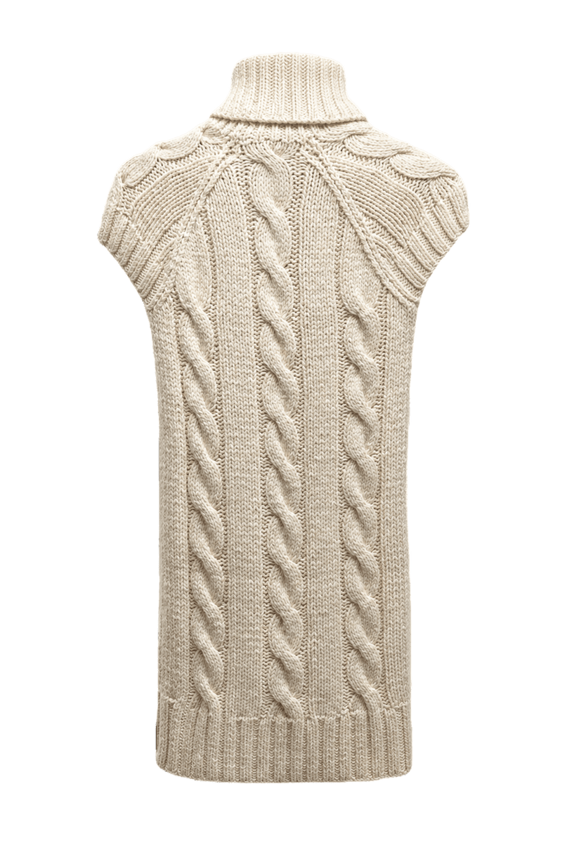 1990s Cream Linen Cotton Silk Blend Sweater - Back View