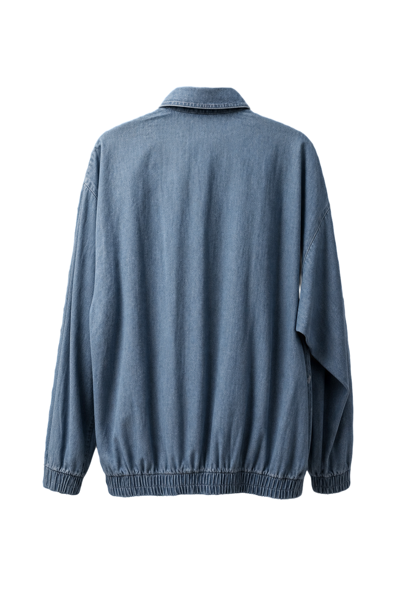1970s Blue Cotton Jacket - Back View