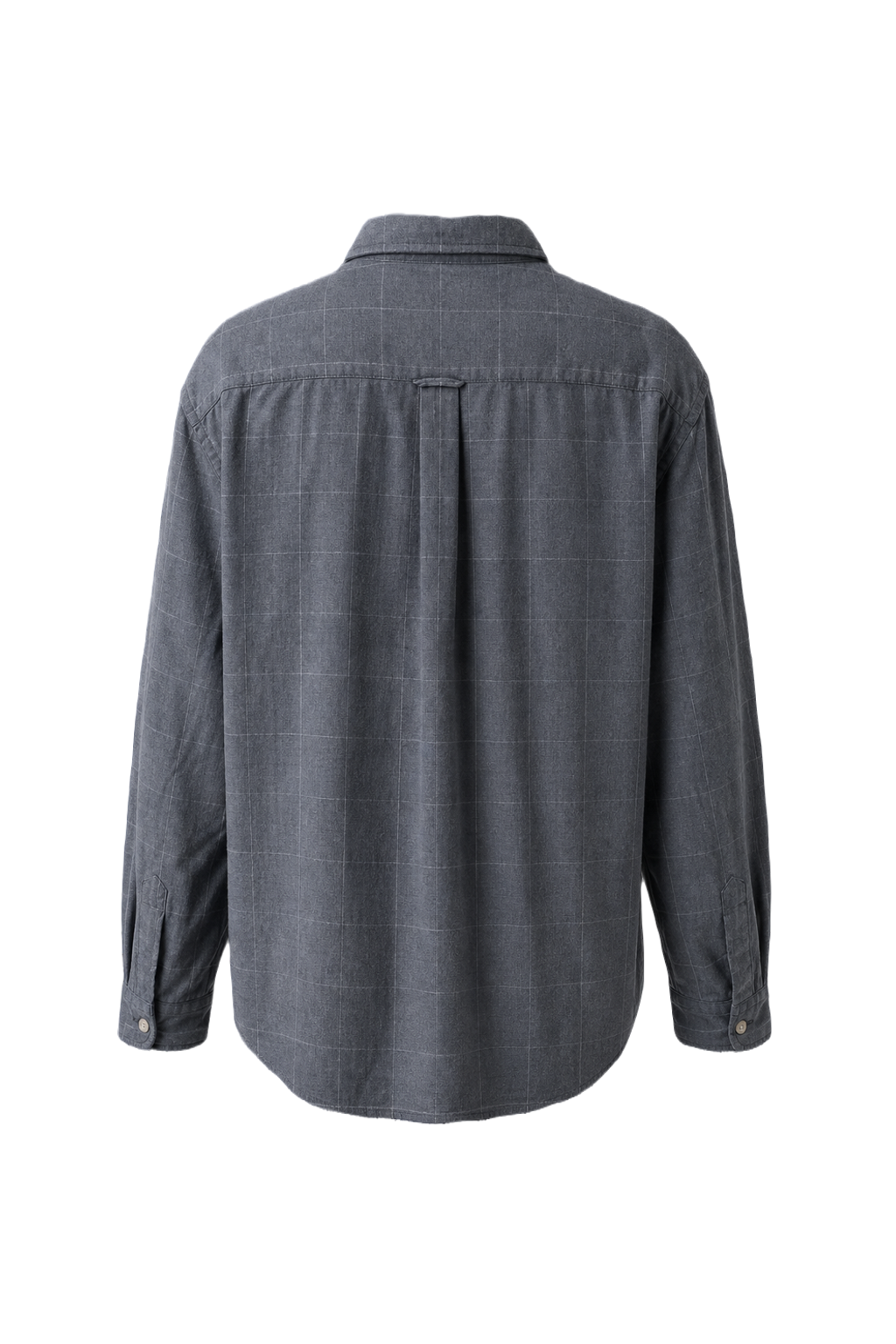 1980s Blue-Grey Cotton Shirt - Back View