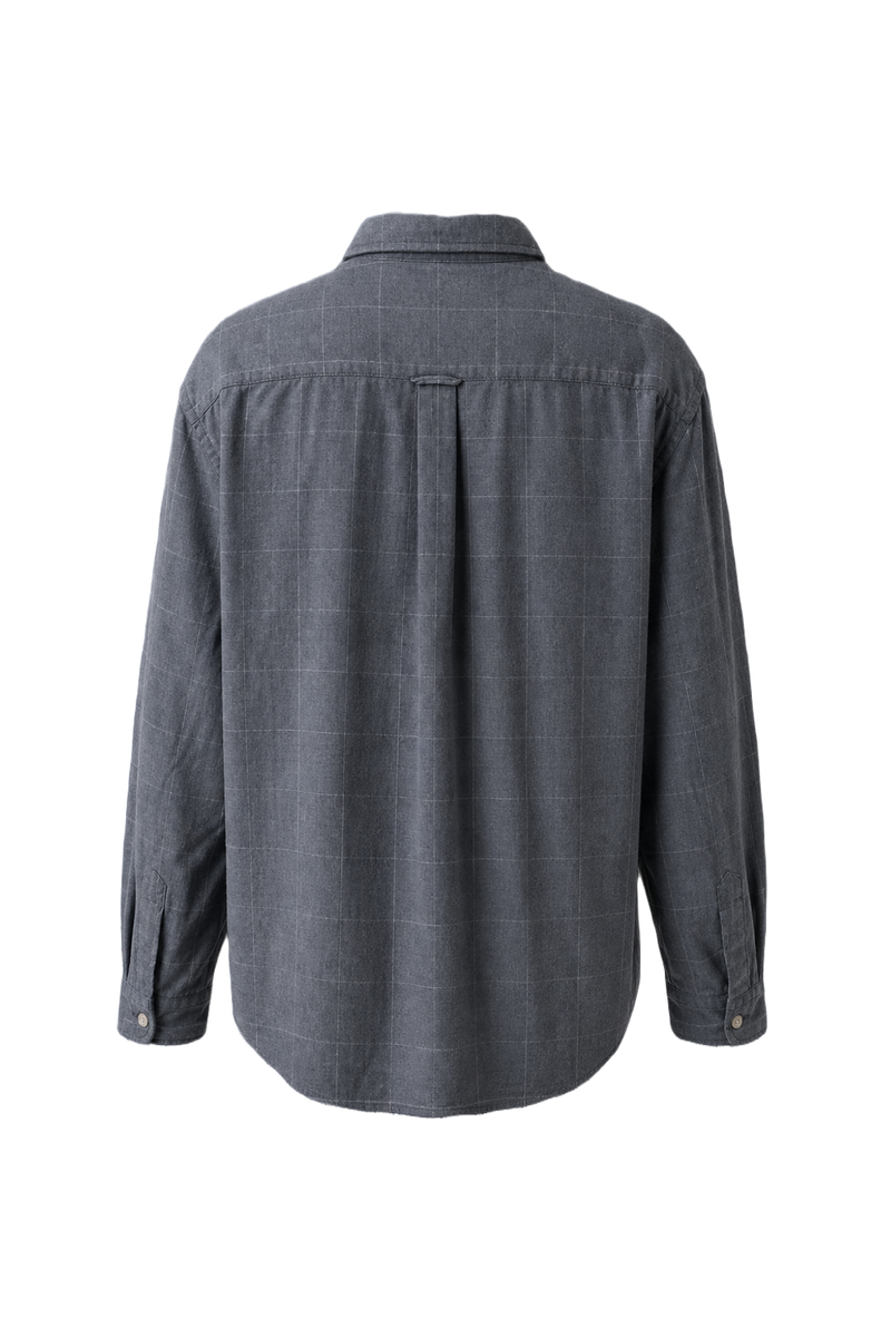 1980s Blue-Grey Cotton Shirt - Back View