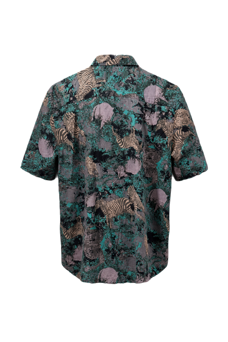 1980s Teal Cotton Shirt - Back View