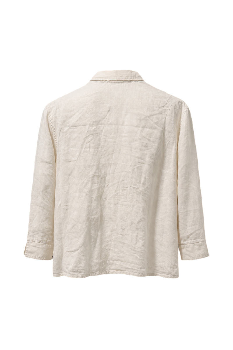 1990s Cream White Cotton Shirt - Back View