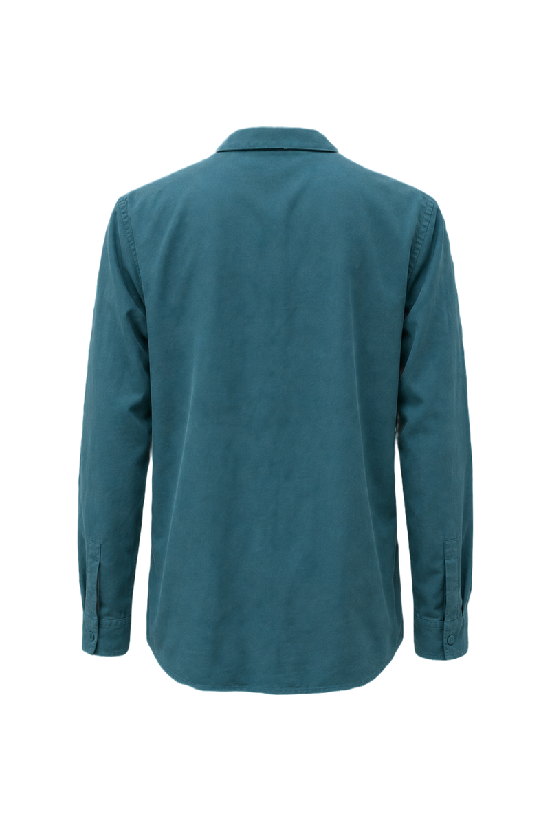 1990s Teal Cotton Shirt - Back View