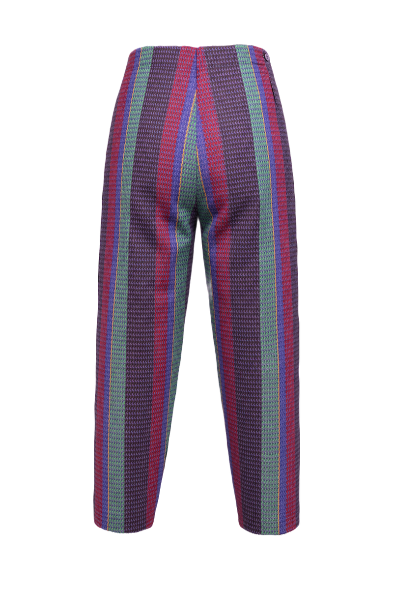 1960s Purple Red Cotton Trousers - Back View
