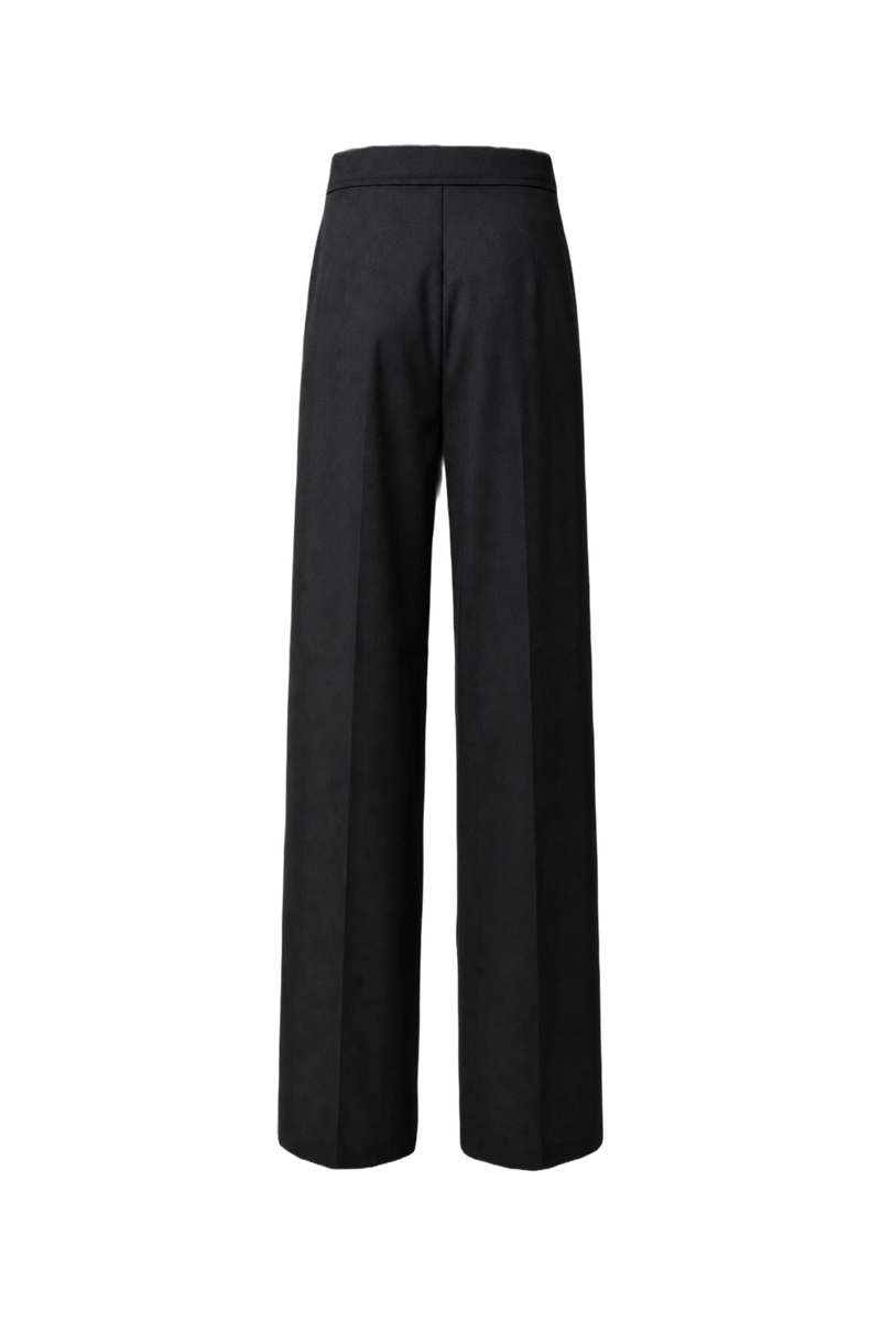 1970s Black Wool Pants - Back View