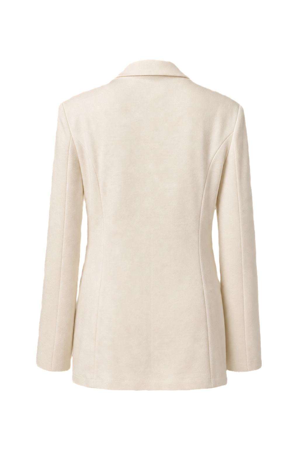 1980s Cream Polyester Blend Blazer - Back View