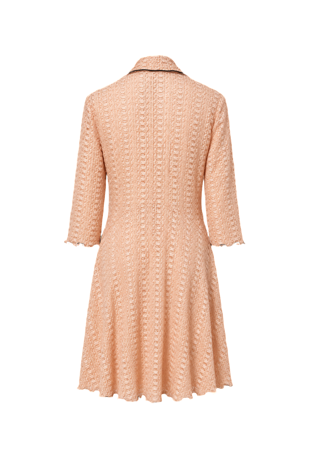1970s Peach Polyester Dress - Back View