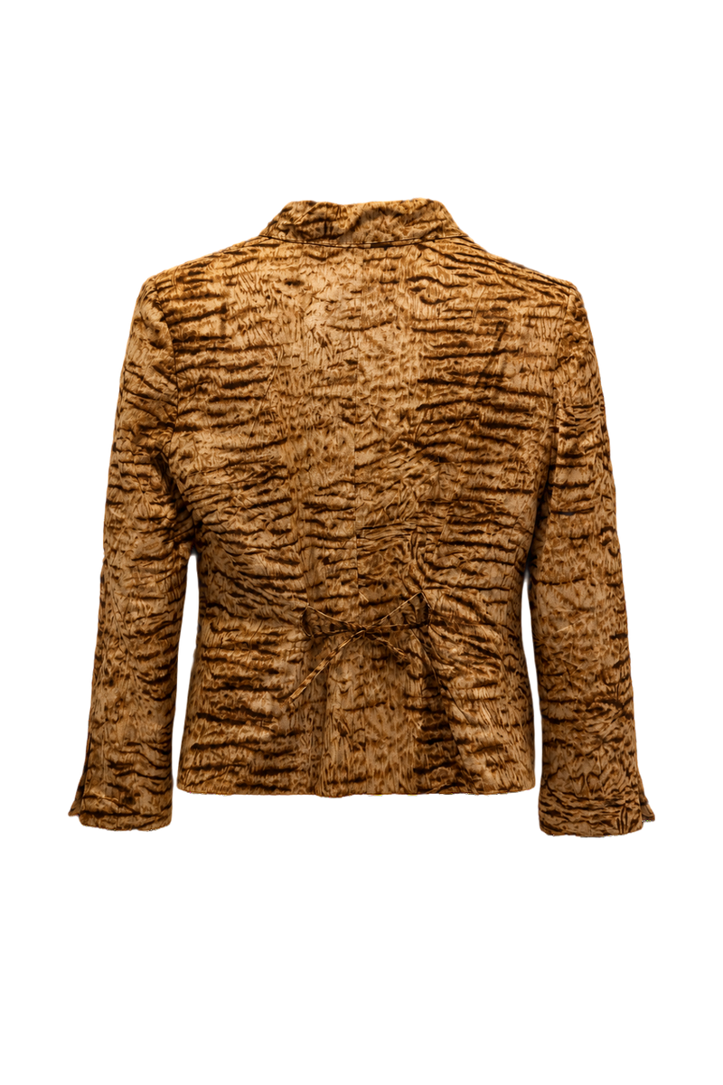 1990s Brown Synthetic Jacket - Back View
