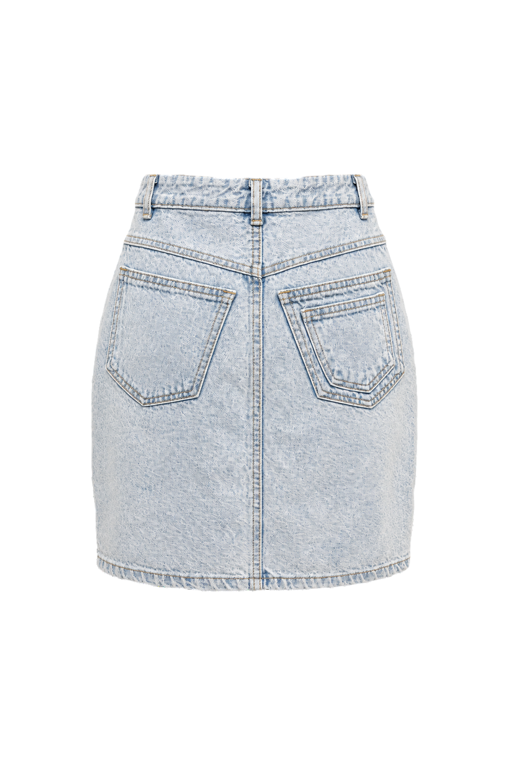 1970s Light Blue Denim Skirt - Back View