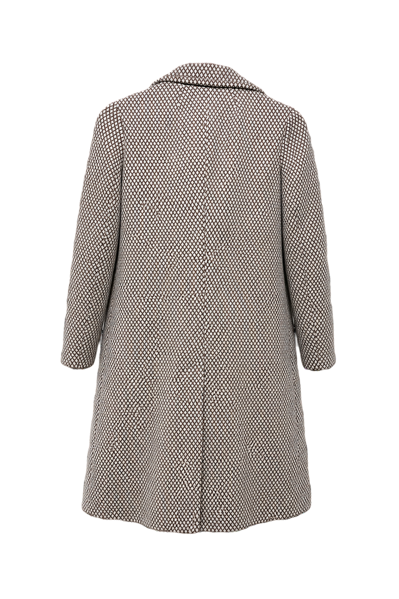 1960s Cream White Cotton Blend Coat - Back View