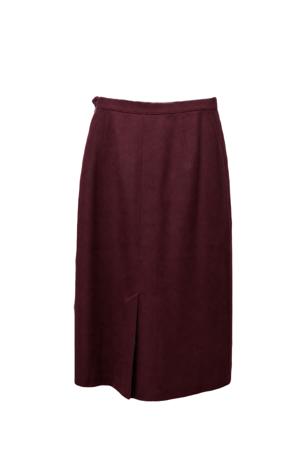 1950s Burgundy Wool Skirt - Back View