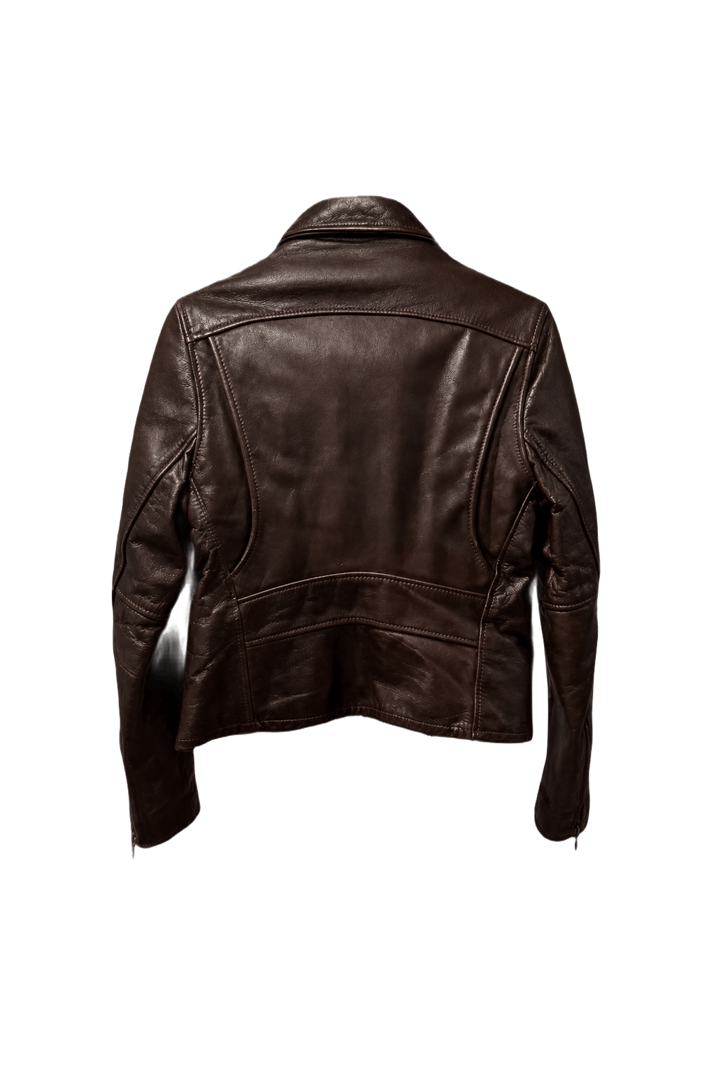 1970s Brown Leather Jacket - Back View