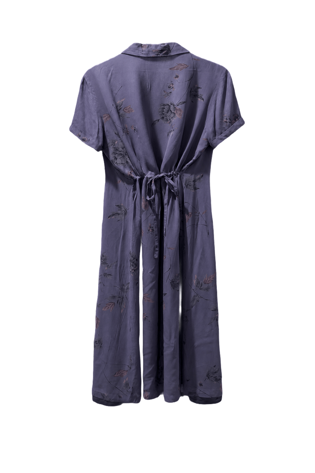 1970s Lavender Rayon Dress - Back View