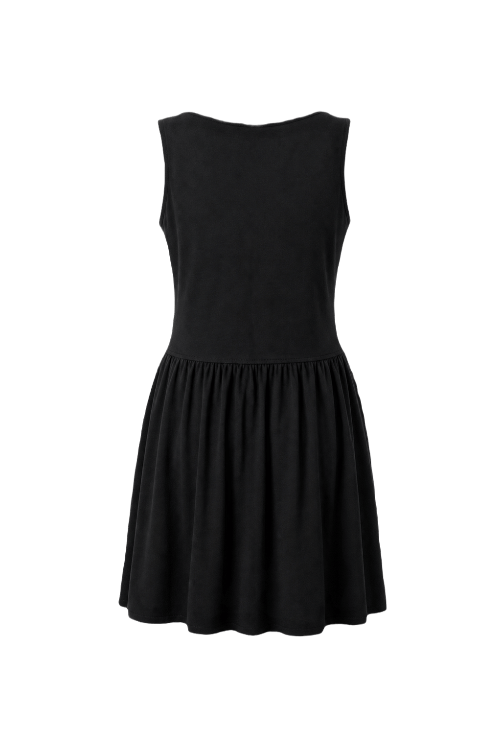 1990s Black Cotton Blend Dress - Back View