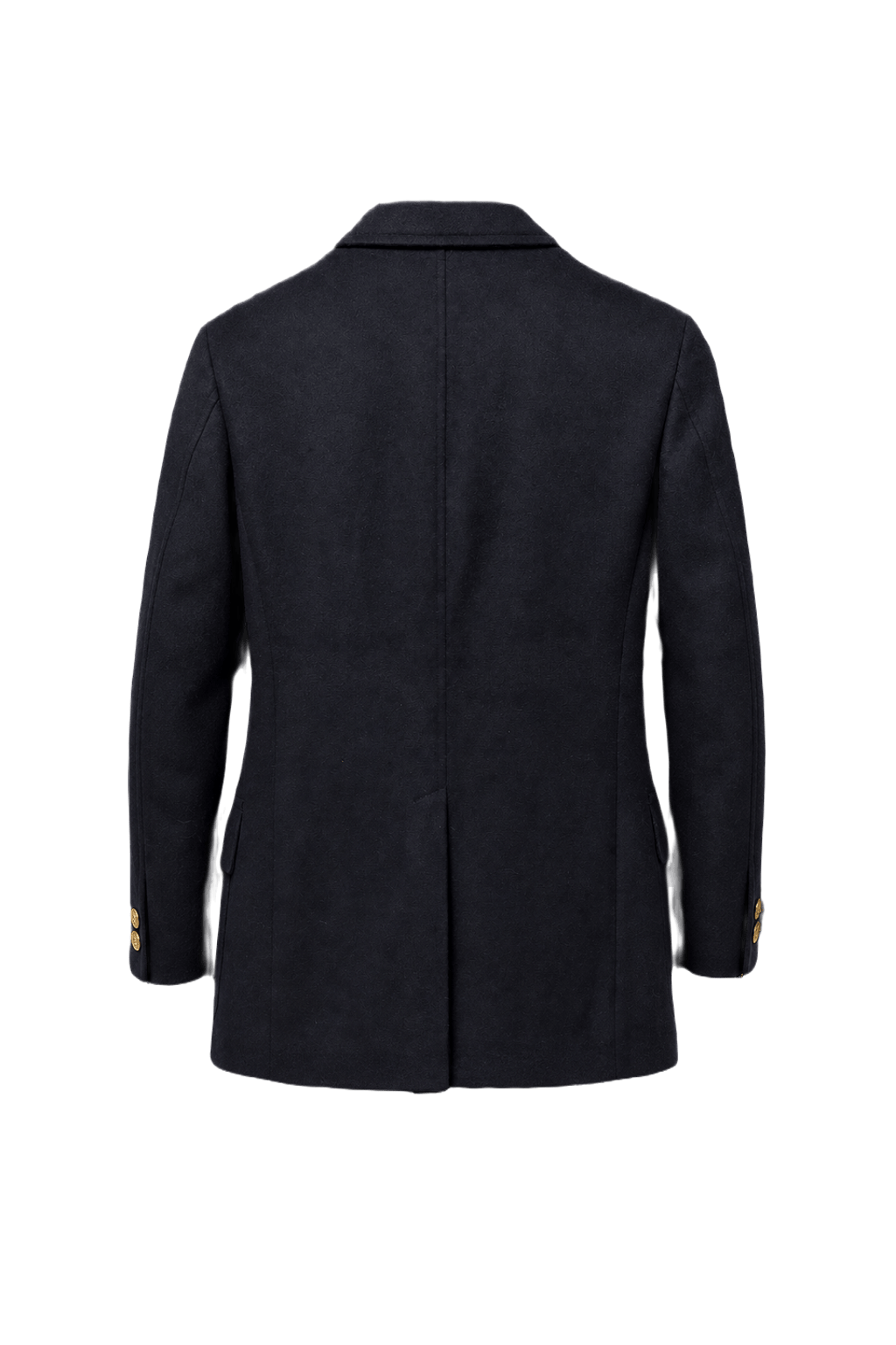 1970s Navy Blue Wool Blazer - Back View