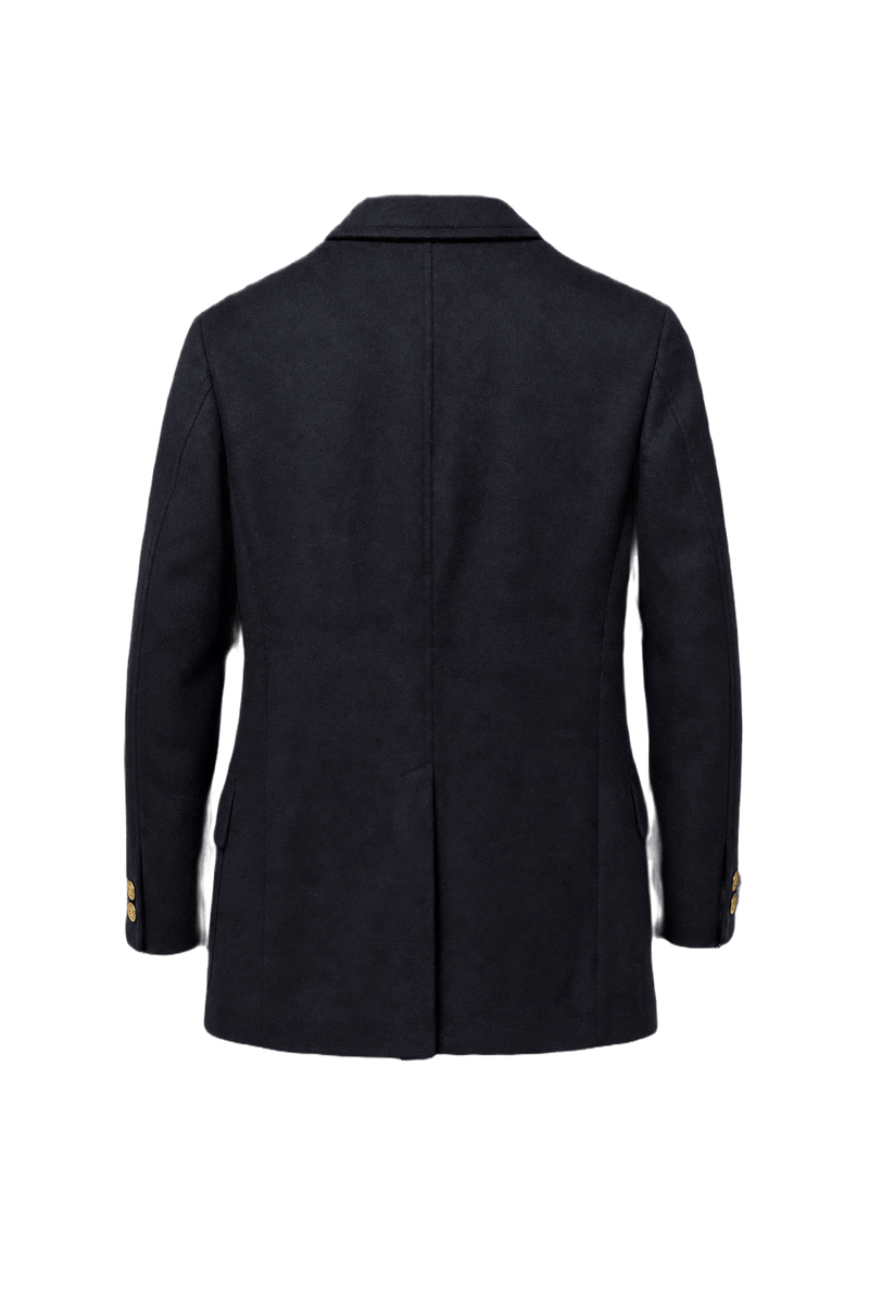 1970s Navy Blue Wool Blazer - Back View