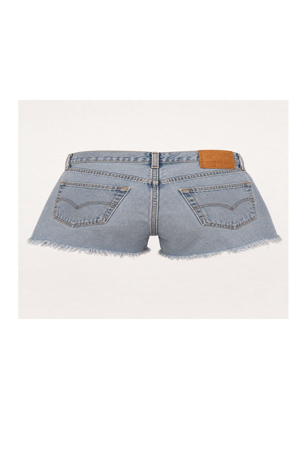 1990s Light Blue Cotton Denim Shorts - Back View
