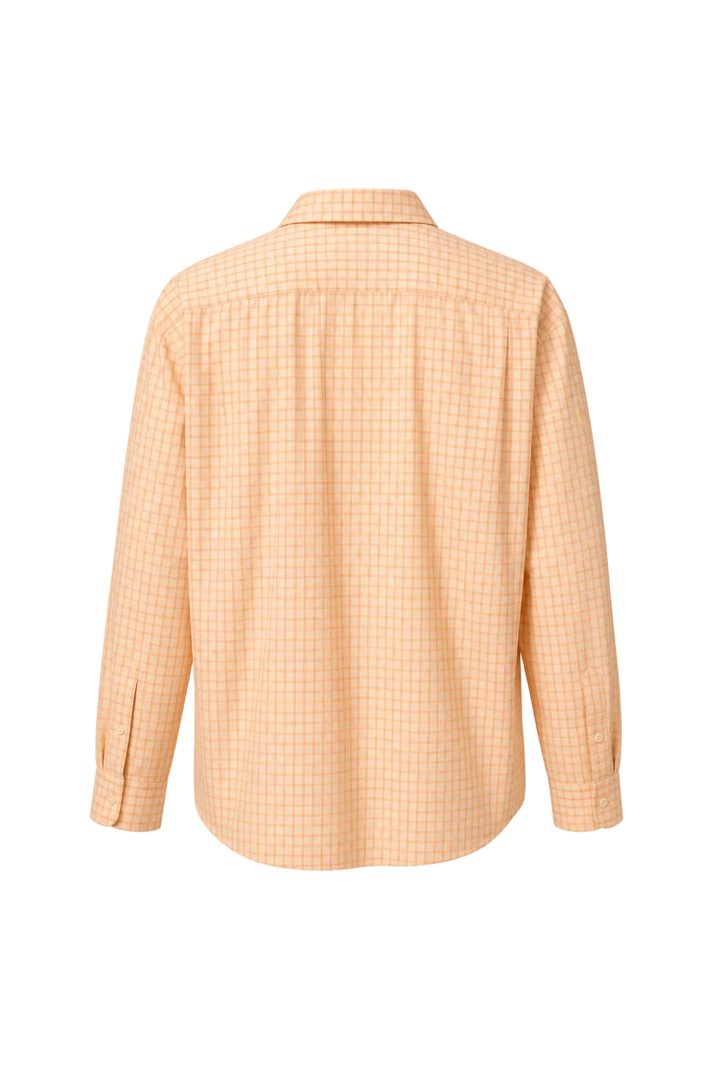 1980s Peach Cotton Blend Button-Down Shirt - Back View