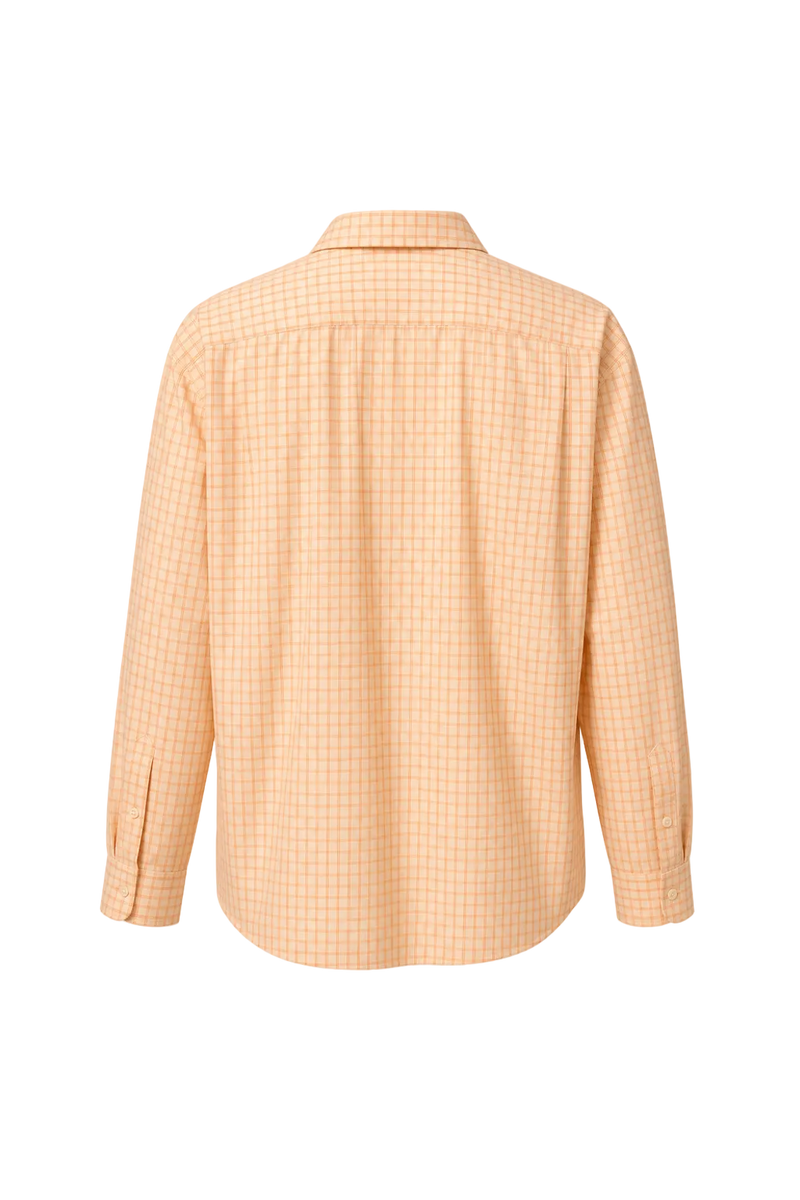 1980s Peach Cotton Blend Button-Down Shirt - Back View