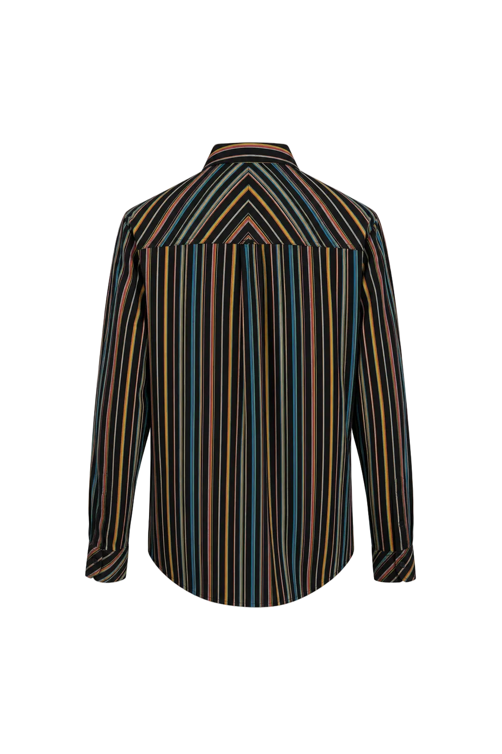 1970s Multicolor Cotton Blend Button-Down Shirt - Back View