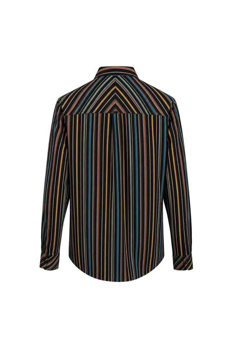 1970s Multicolor Cotton Blend Button-Down Shirt - Back View