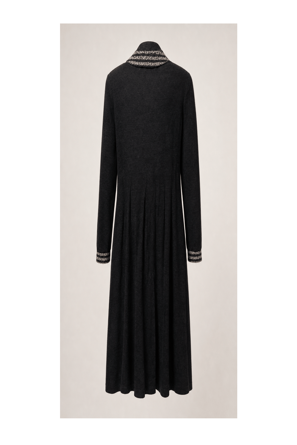 1990s Black Wool Blend Coat - Back View