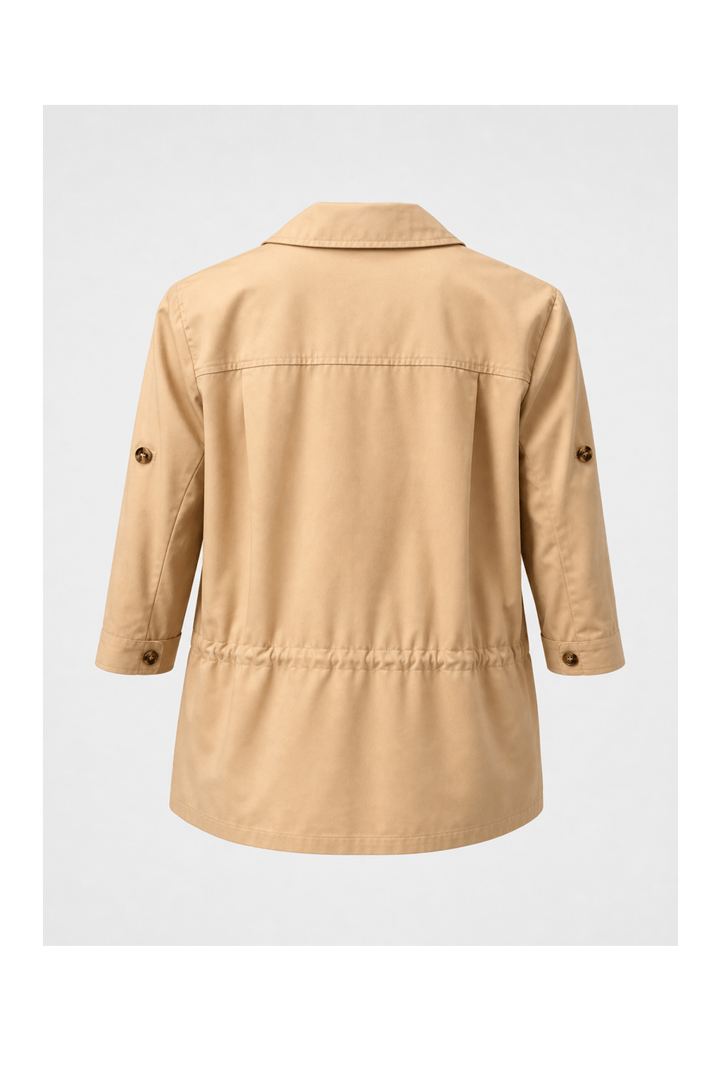 1980s Beige Cotton Blend Jacket - Back View