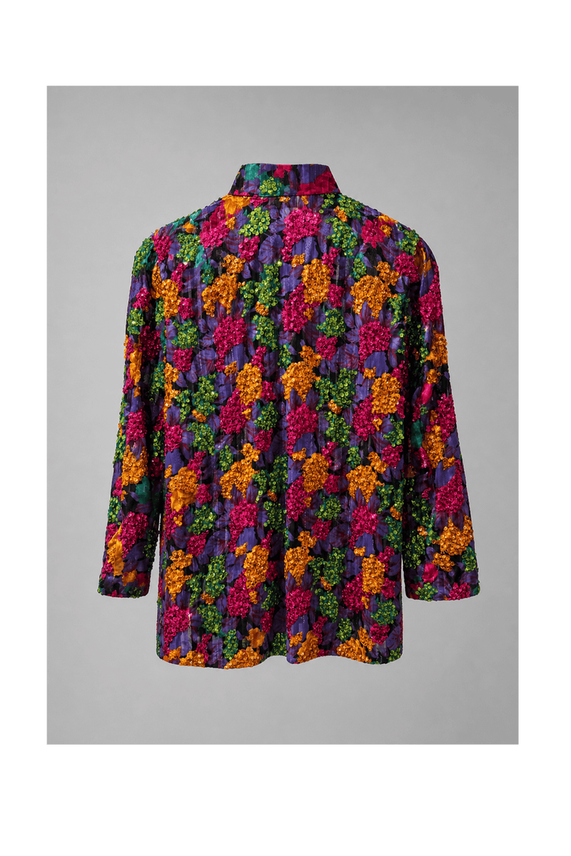 1980s Multicolor Polyester Jacket - Back View