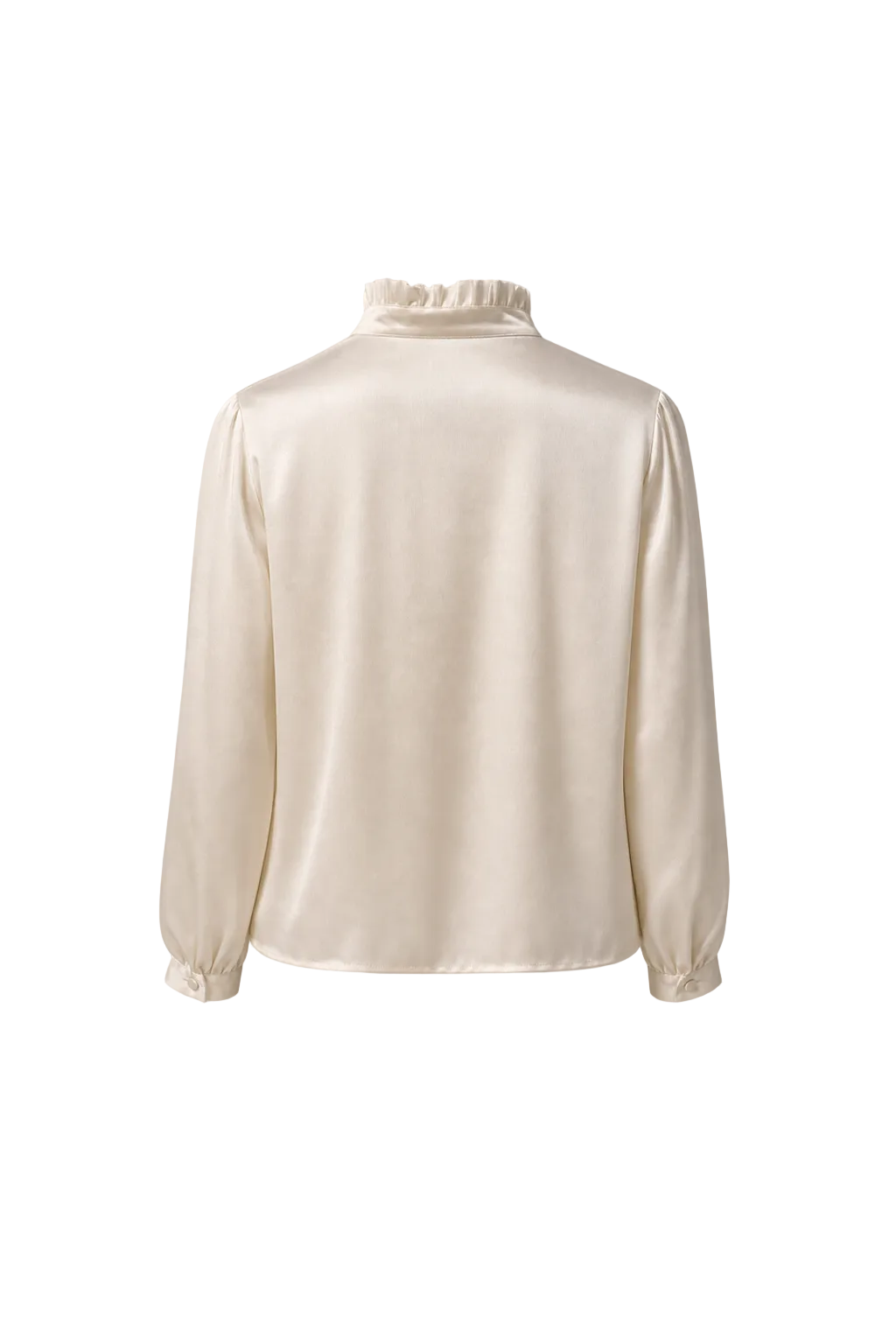 1980s Cream White Silk Blend Blouse - Back View