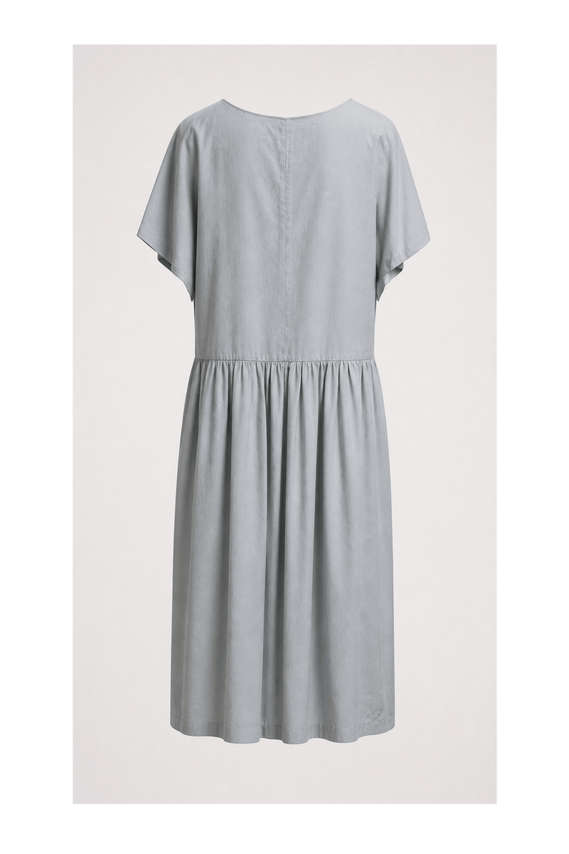 1960s Light Blue Cotton Dress - Back View