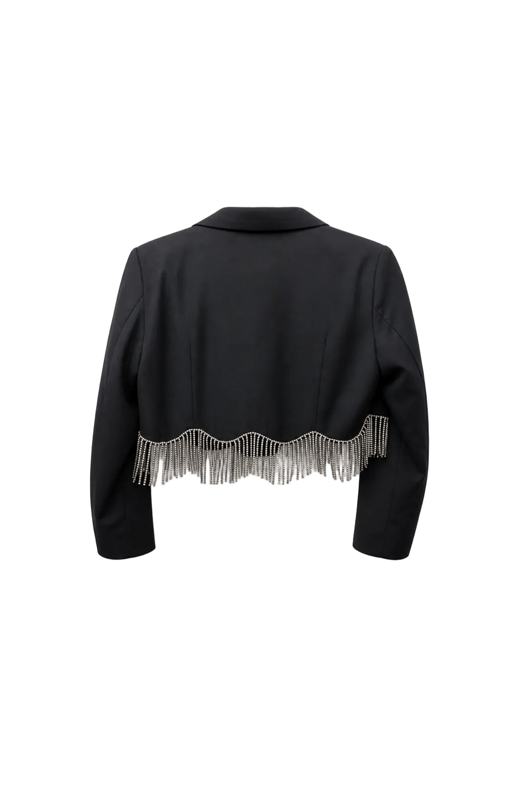 1980s Black Synthetic Jacket - Back View